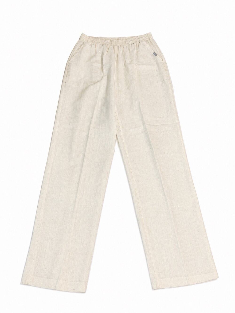 The Season Ticket Women’s Medium Cream Ivory Pull-On Wide Leg Pants